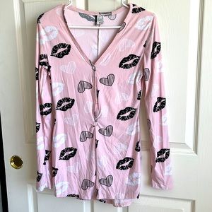 Fashion Nova, Medium, Black/Pink/White romper/pj.